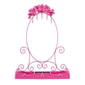 13 Inches Fuchsia Hot Pink Flower Jewelry Display Rack Organizer in Gift Box